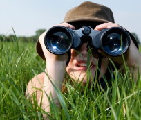 Girls with Binoculars on a Safari